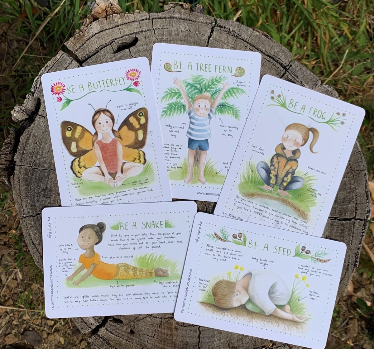 Nature yoga cards for kids